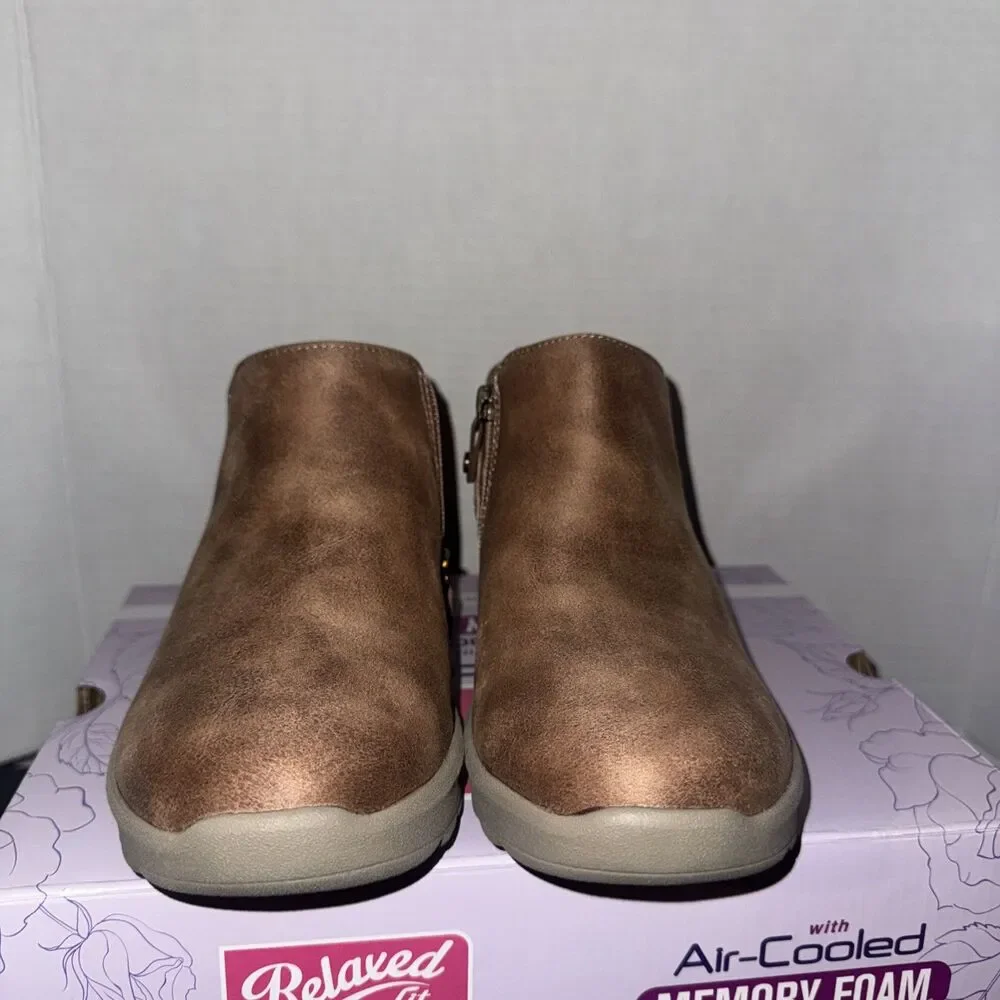 NEW Skechers Lovely Vibe Moonlight Ankle Boot Shoe Memory Foam Vegan Size 7